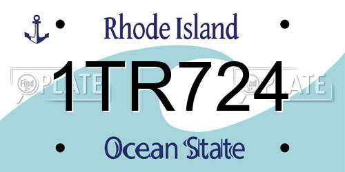 1TR724 Rhode Island License Plate