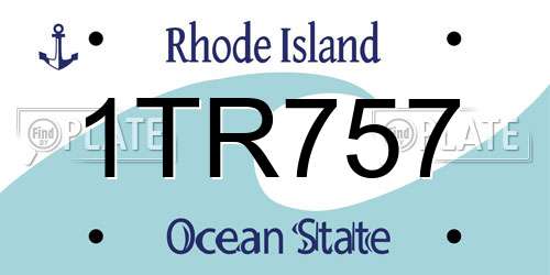 1TR757 Rhode Island License Plate