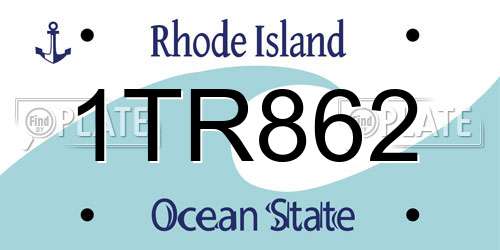 1TR862 Rhode Island License Plate