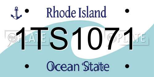 1TS1071 Rhode Island License Plate
