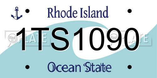 1TS1090 Rhode Island License Plate