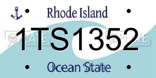 1TS1352 Rhode Island License Plate