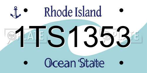 1TS1353 Rhode Island License Plate