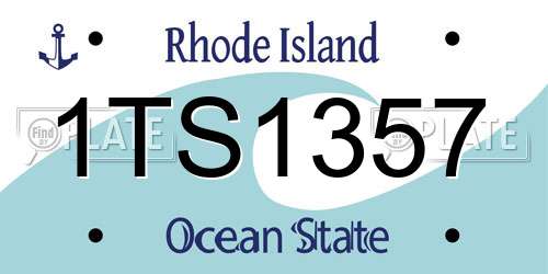 1TS1357 Rhode Island License Plate