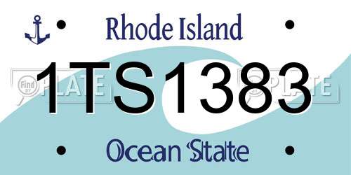 1TS1383 Rhode Island License Plate