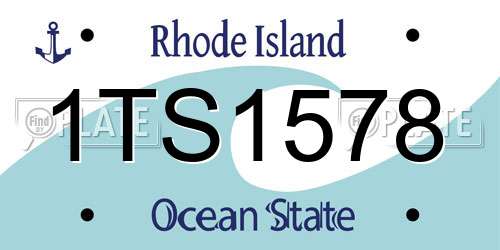 1TS1578 Rhode Island License Plate