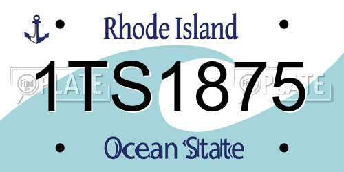 1TS1875 Rhode Island License Plate