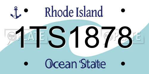 1TS1878 Rhode Island License Plate