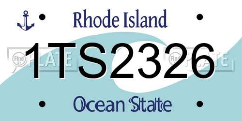 1TS2326 Rhode Island License Plate