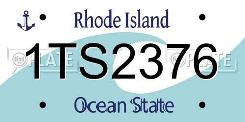 1TS2376 Rhode Island License Plate