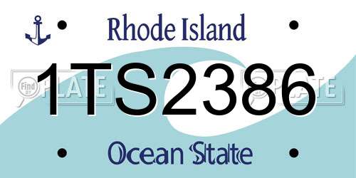 1TS2386 Rhode Island License Plate