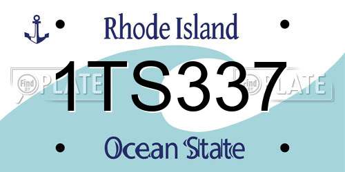 1TS337 Rhode Island License Plate