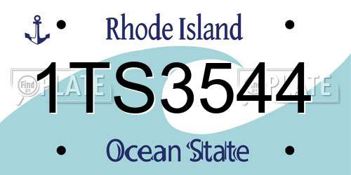 1TS3544 Rhode Island License Plate