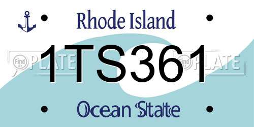 1TS361 Rhode Island License Plate