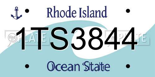 1TS3844 Rhode Island License Plate