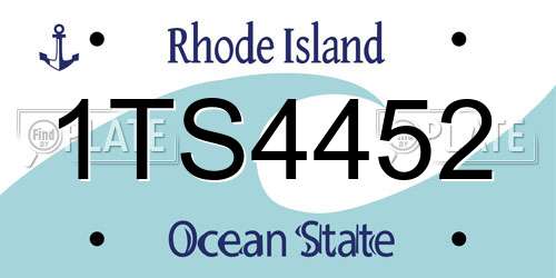 1TS4452 Rhode Island License Plate