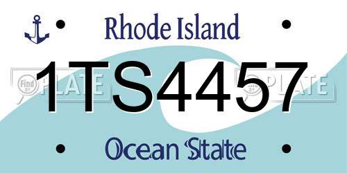 1TS4457 Rhode Island License Plate
