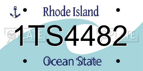 1TS4482 Rhode Island License Plate