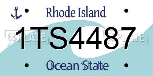 1TS4487 Rhode Island License Plate