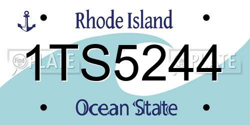 1TS5244 Rhode Island License Plate