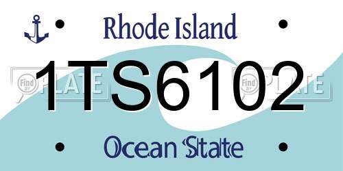 1TS6102 Rhode Island License Plate