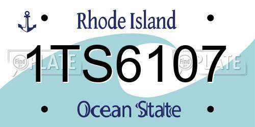 1TS6107 Rhode Island License Plate