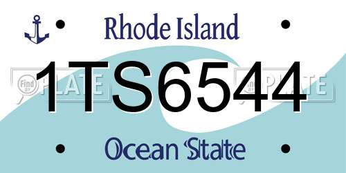 1TS6544 Rhode Island License Plate