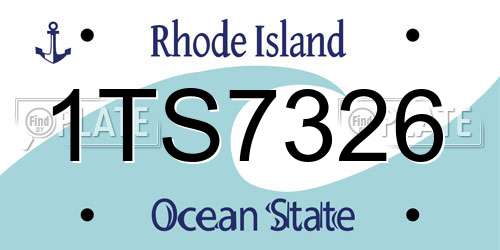 1TS7326 Rhode Island License Plate