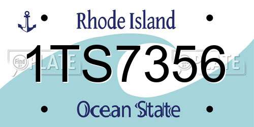 1TS7356 Rhode Island License Plate
