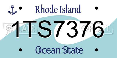 1TS7376 Rhode Island License Plate