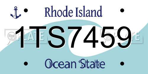 1TS7459 Rhode Island License Plate