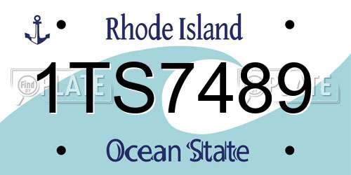 1TS7489 Rhode Island License Plate
