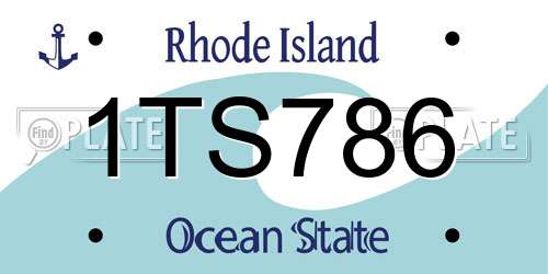 1TS786 Rhode Island License Plate