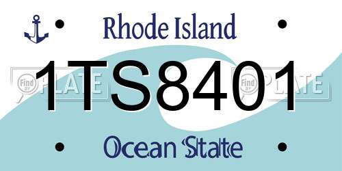 1TS8401 Rhode Island License Plate