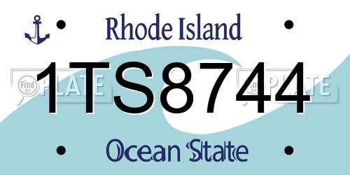 1TS8744 Rhode Island License Plate