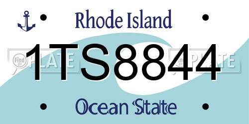 1TS8844 Rhode Island License Plate
