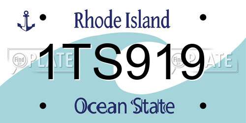 1TS919 Rhode Island License Plate