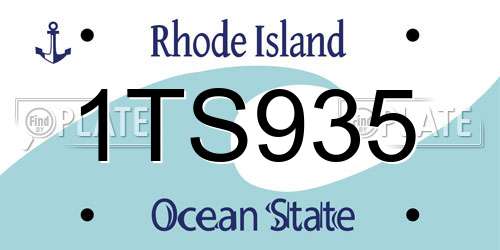 1TS935 Rhode Island License Plate