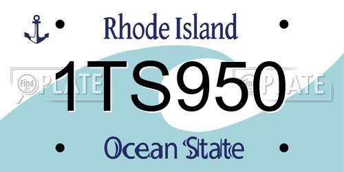 1TS950 Rhode Island License Plate