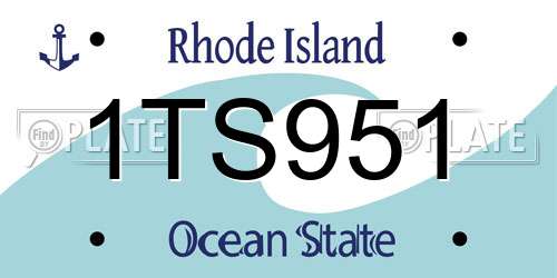 1TS951 Rhode Island License Plate