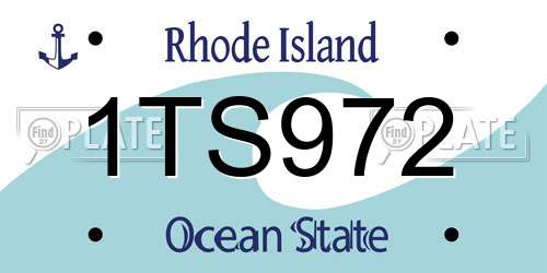 1TS972 Rhode Island License Plate