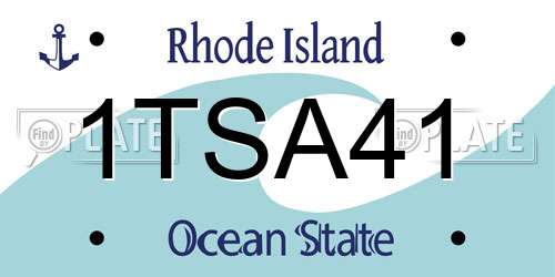 1TSA41 Rhode Island License Plate