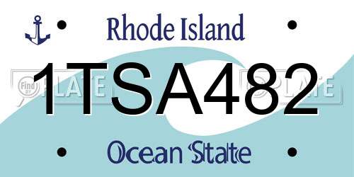 1TSA482 Rhode Island License Plate
