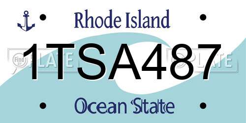 1TSA487 Rhode Island License Plate