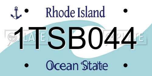 1TSB044 Rhode Island License Plate