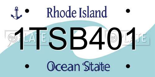 1TSB401 Rhode Island License Plate