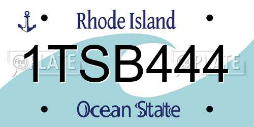 1TSB444 Rhode Island License Plate