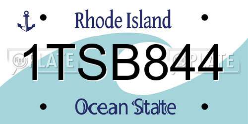 1TSB844 Rhode Island License Plate