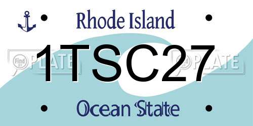1TSC27 Rhode Island License Plate