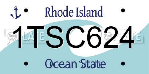 1TSC624 Rhode Island License Plate